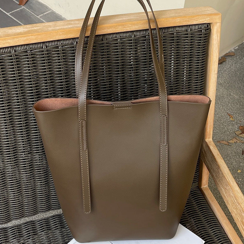 BENPAOLV 2025popular autumn and winter new versatile cowhide wind chimes tote bag women's large-capacity commuting hand-held shoulder leather women's bag