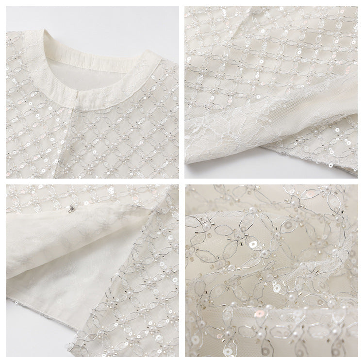 2025 early spring new new Chinese style celebrity style heavy industry nail bead rhombus pattern private temperament women's coat N3007