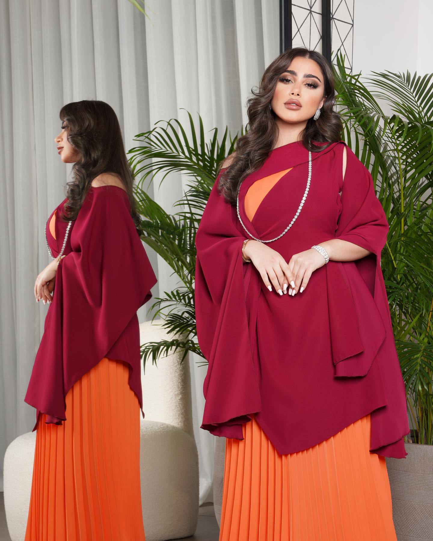 2025 spring and summer New Popular trade women's clothing independent station ebay sexy pleated shawl pendulum ball dress two-piece set