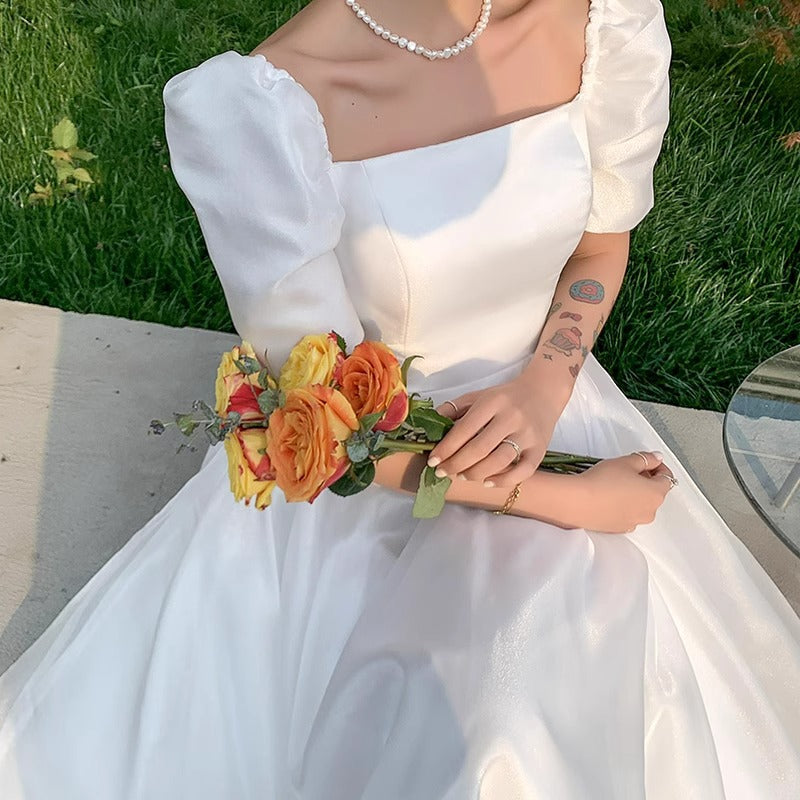 2025 light wedding dress  new bride Mori super fairy simple temperament go out welcome dress dress dress princess style
