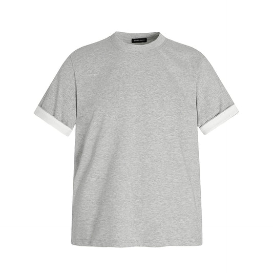 2025 0239 2025n Street 2025 Splicing Niche Deconstruction Neutral High Sense Design Men's Fit Short Sleeve T-Shirt
