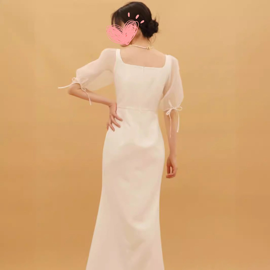 2025 License registration dress  new high-end  bride engagement white dress women can usually wear