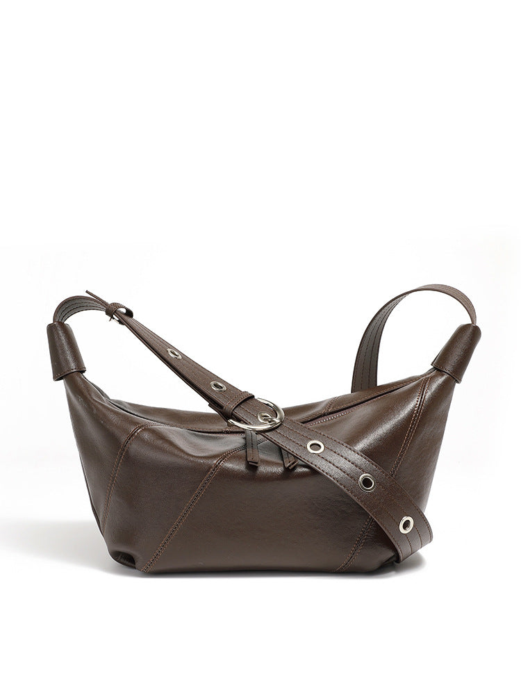 2025 Fashion trend underarm women's bags first layer cowhide texture shoulder messenger bags niche