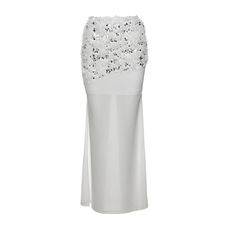 2025 style popular winter new women's clothing neck swing collar vest chest wrapping primer set splicing skirt
