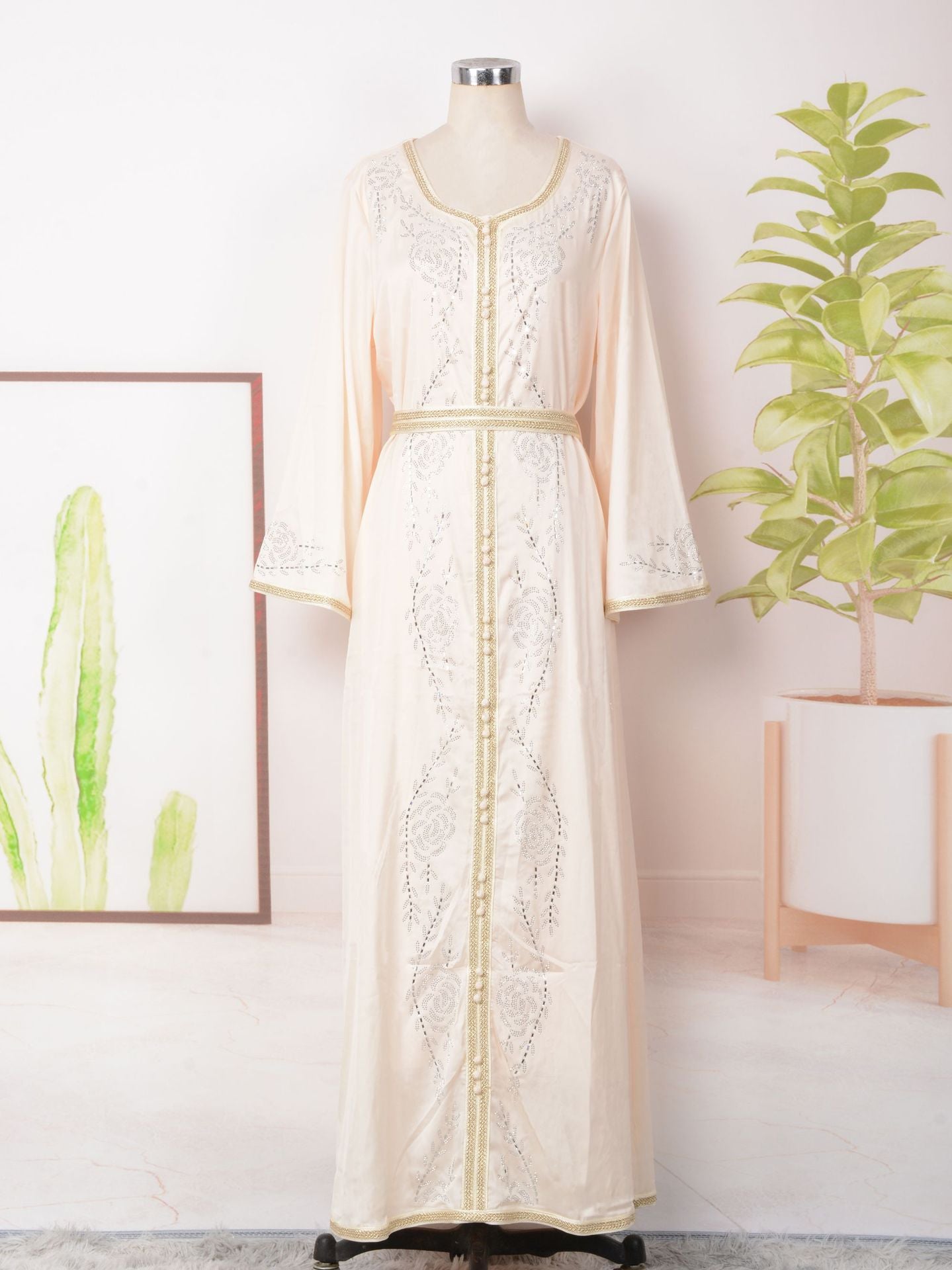 MT167 Middle East Muslim Fashion popular Spring and Summer New Spot Hot Sale Temperament Elegant Hot Diamond Dress