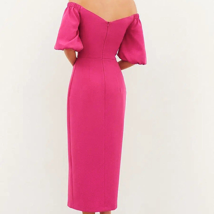 2025 Sexy deep V split bubble sleeve dress popularwildberries spring and summer hot sale new fashion new women