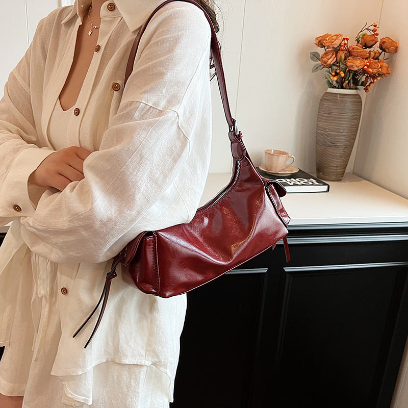 BENPAOLV 2025 Light luxury high-end underarm bag women's popular new lightweight niche design handbag fashionable versatile shoulder bag
