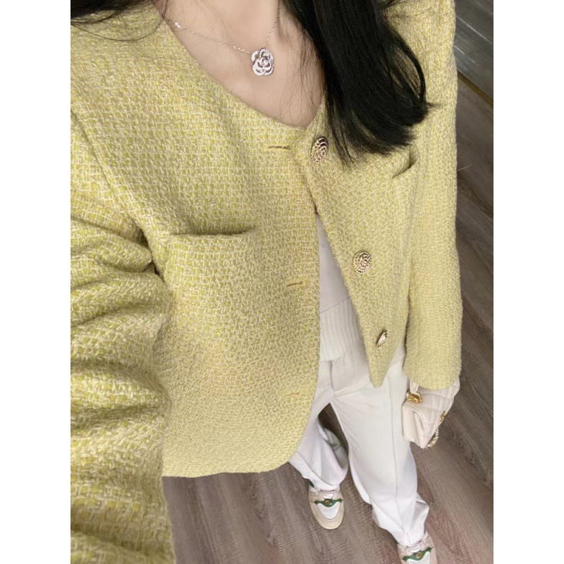 Fragrance 2025 Spring Clothing New Loose Celebrity Temperament Cardigan Small Jacket High Waist Pleated Skirt Two-piece Set Women