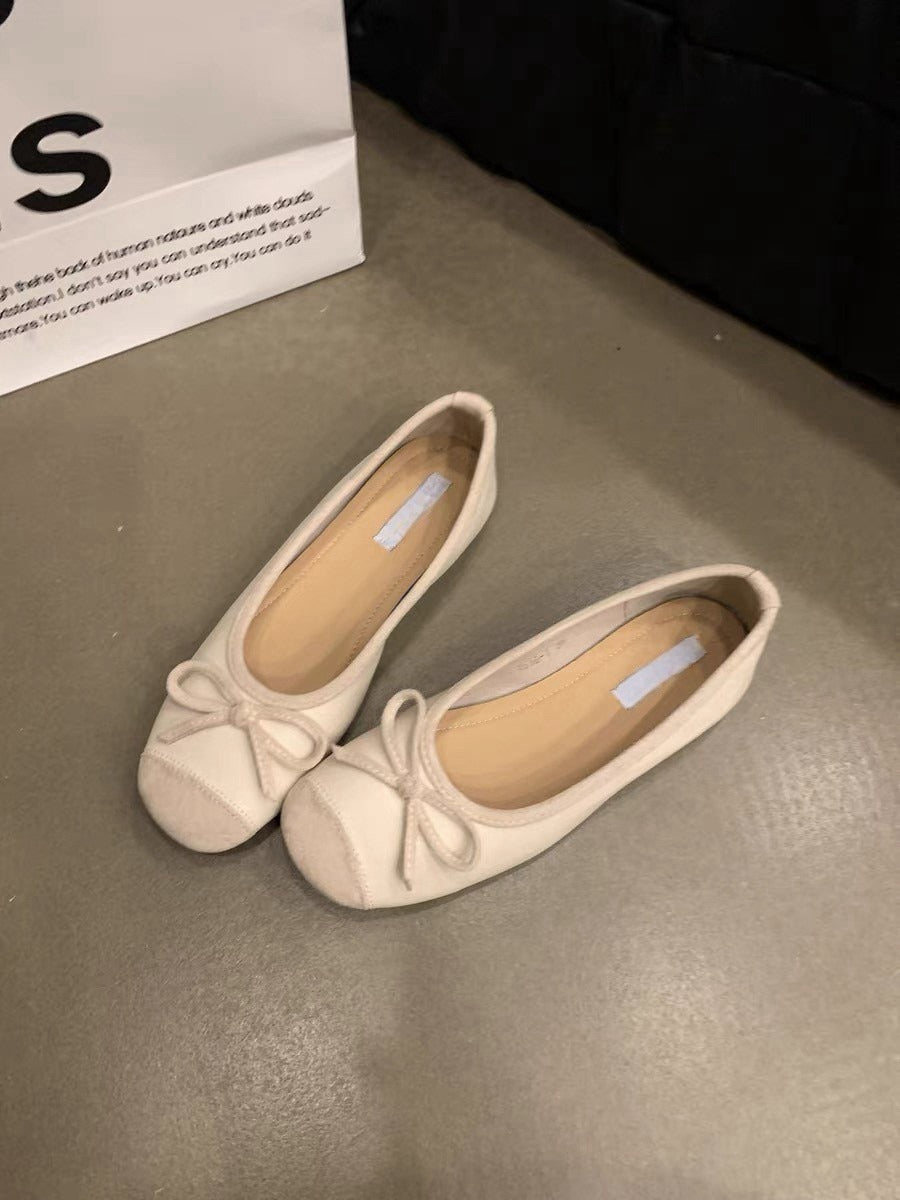 2025 Evening wind gentle butterfly ladyshoes ballet flats  retro soft sole silver single shoes spring and summer small fragrant wind women's shoes