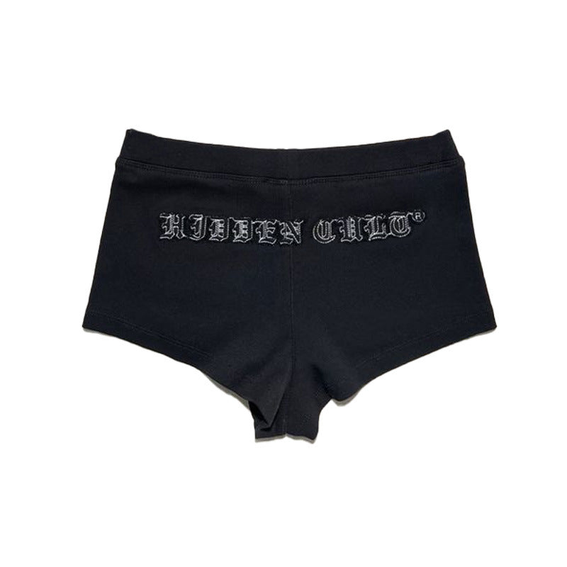 BENPAOLV American new Spice Girl style retro hip hop personality splicing street suit short sleeves shorts sticker letters