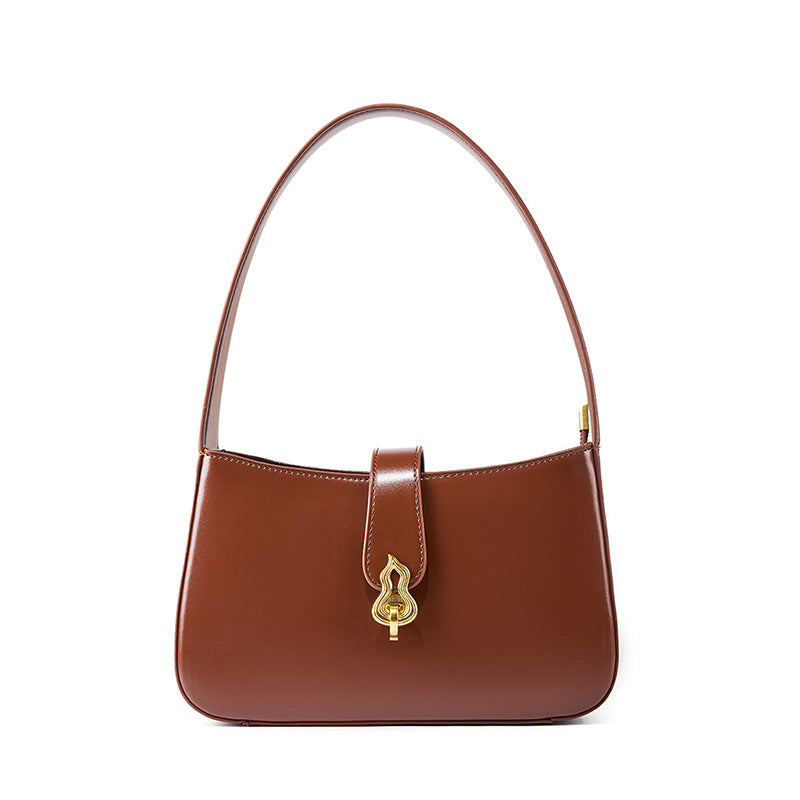 2025 New leather women's bag niche bridal bag young red high-end textured underarm bag women's daily shoulder bag