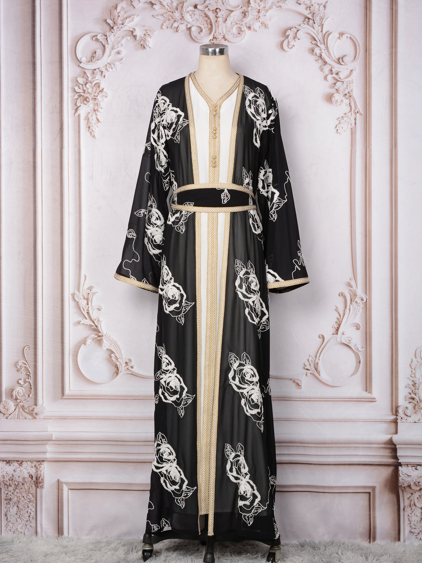 MT211 Middle East Women's Arabian Clothing, New Lace-Up Evening Dress Embroidered Two-piece Suit Robe Dress