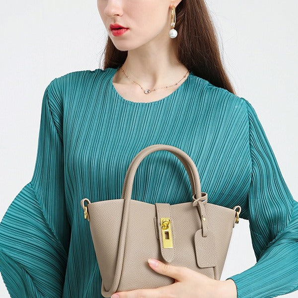 2025 Yanxuan popular new bag women's bag bucket bag summer shoulder bag 2023 genuine leather women's portable vegetable basket bag