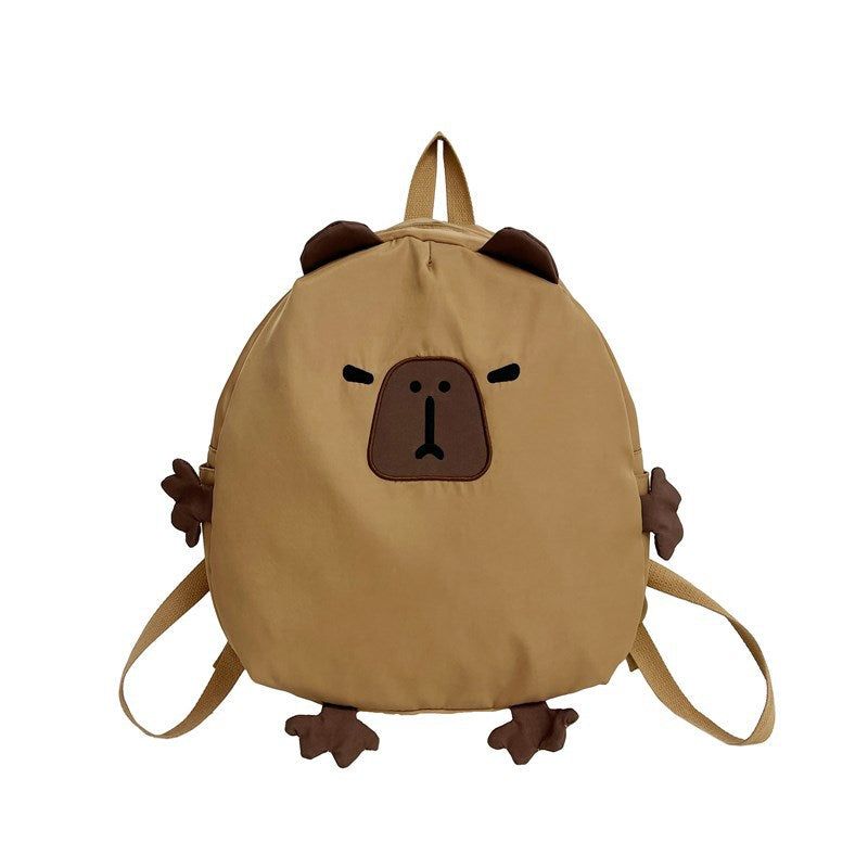 Cute Net Thang-Ga Pibala Backpack Bags Ins Popular Girl Heart Cartoon Capybara Large Capacity Student Schoolbag