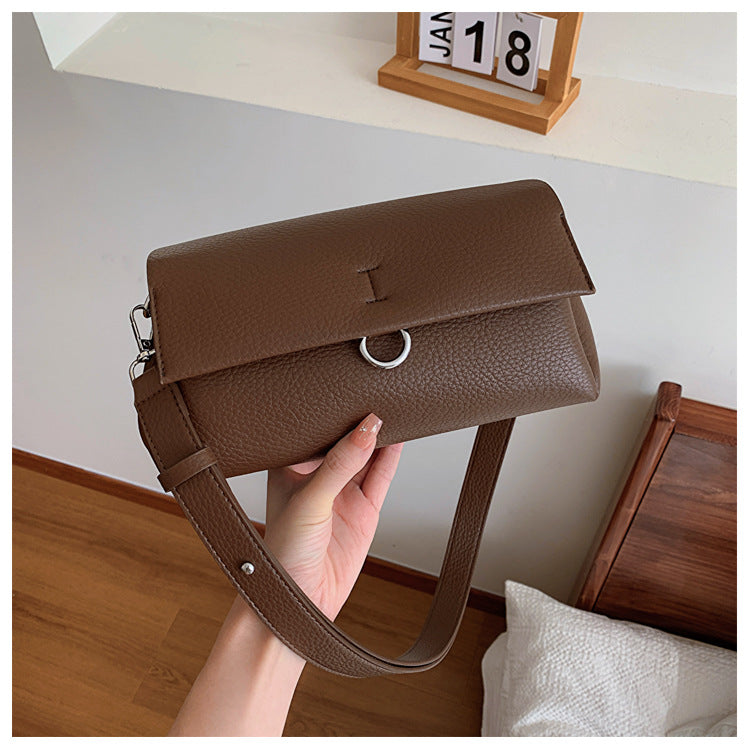 BENPAOLV 2025 Fashion retro texture small square bag  new women's bag autumn and winter trend versatile underarm bag simple shoulder crossbody