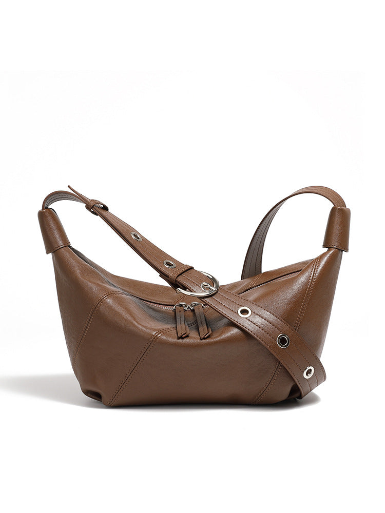 2025 Fashion trend underarm women's bags first layer cowhide texture shoulder messenger bags niche