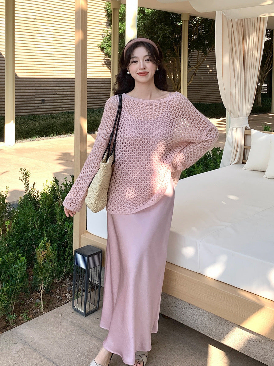 2025 spring new Korean version high waist elegant suspender dress V neck solid color pure desire skirt 88172