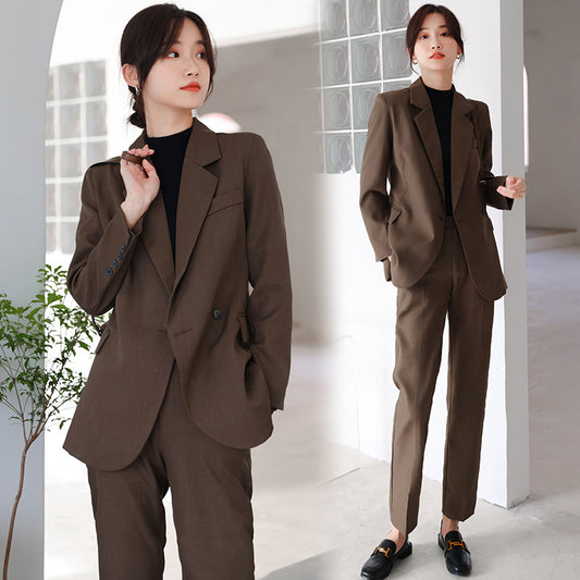 Professional suit suit women's 2025 spring and autumn new Popular style fashion Korean version temperament suit tooling trousers two-piece set