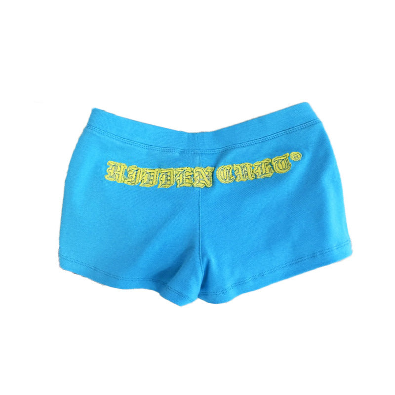 BENPAOLV American new Spice Girl style retro hip hop personality splicing street suit short sleeves shorts sticker letters
