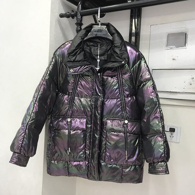 2025 Glossy three-proof white duck down bread jacket, loose down jacket women's jacket  winter women's high-end new models
