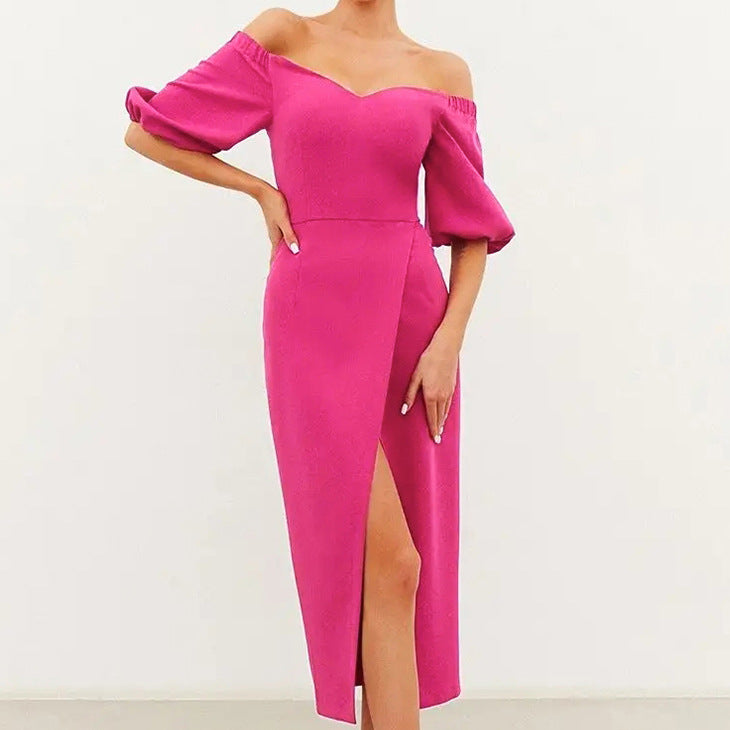 2025 Sexy deep V split bubble sleeve dress popularwildberries spring and summer hot sale new fashion new women