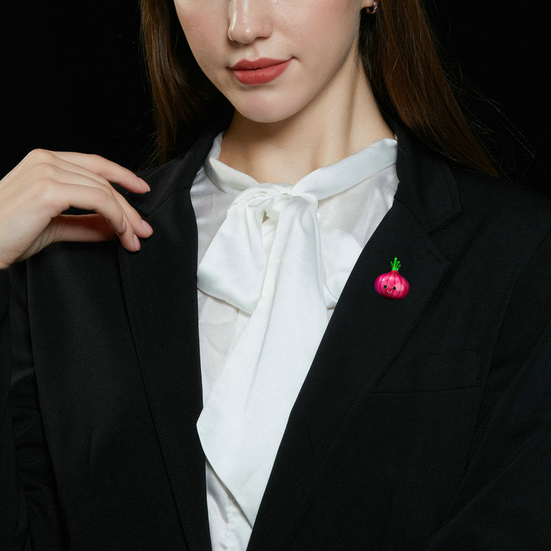 2025 New Fixed Cardigan Anti-light Pin Small Suit Collar Pin Creative Personality Design Sense Dripping Oil Onion Small Brooch