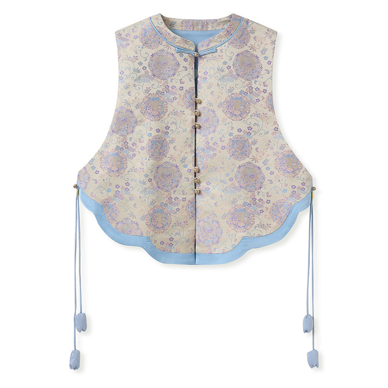 2025 spring new new Chinese style bell buckle phoenix group flower embroidery fashion national tide design vest N3004
