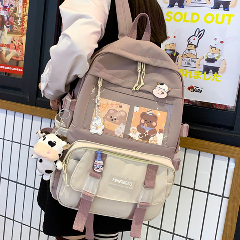 Fresh Sweet Backpack  Summer Early High School Student Schoolbag Campus Outdoor Travel Cute Backpack