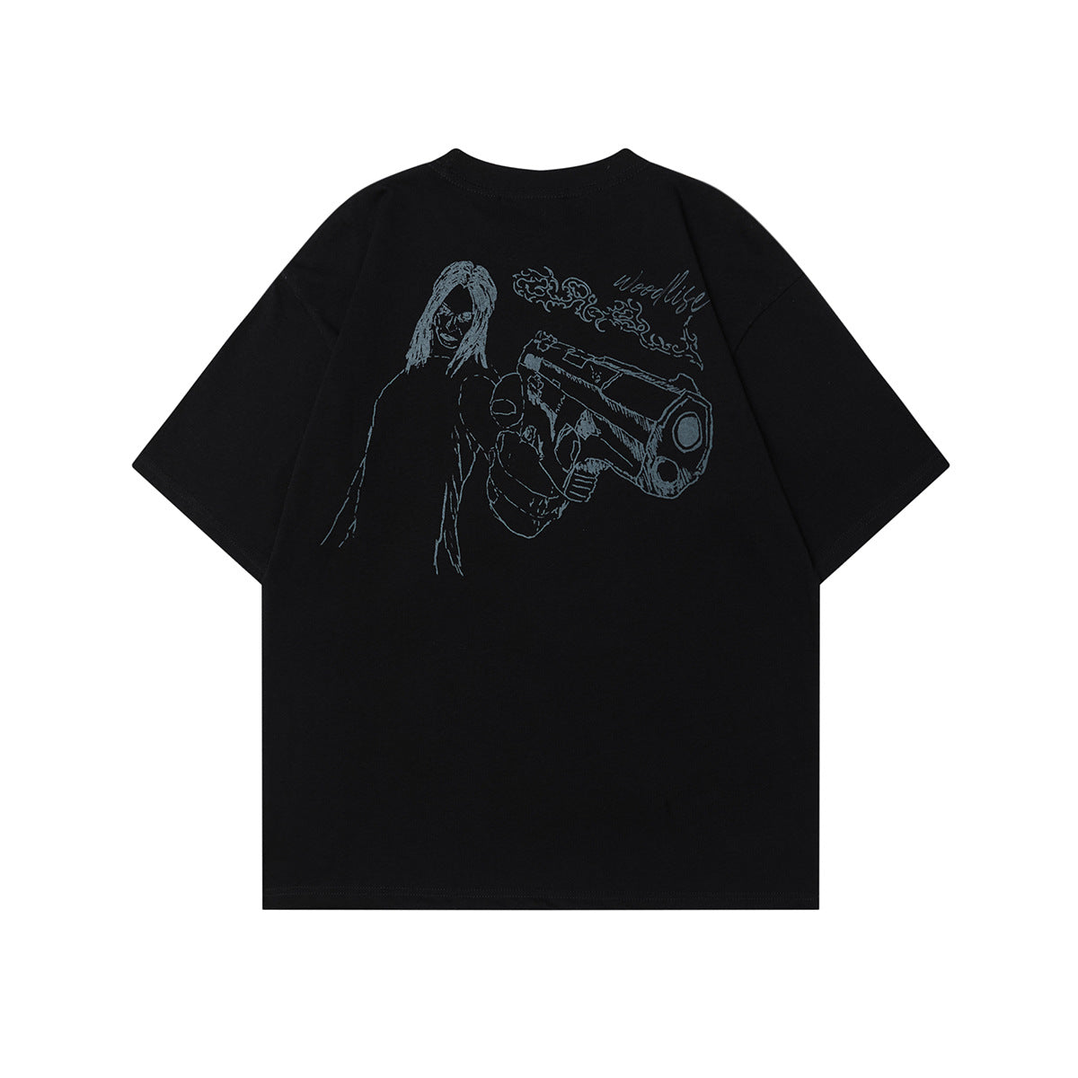 2025 WT520 2025n Street 2025 Vintage Painting Animation Design Men's Loose Premium Sense Neutral Short Sleeve T-Shirt