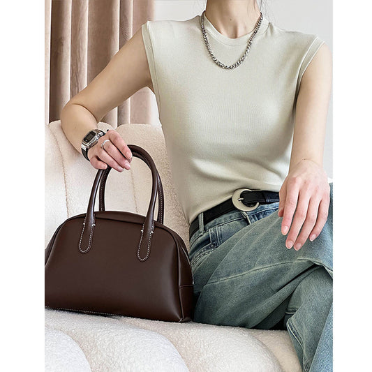 2025 Orange Zhi crew neck sling vest women's popular spring new outer wear inside  simple sleeveless bottoming shirt 2922