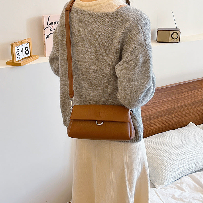 BENPAOLV 2025 Fashion retro texture small square bag  new women's bag autumn and winter trend versatile underarm bag simple shoulder crossbody