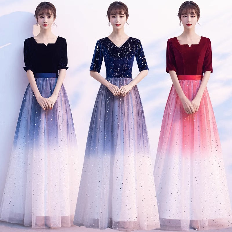 2025 Chorus performance uniform women's long dress new host middle school student choir art examination long adult ceremony evening dress