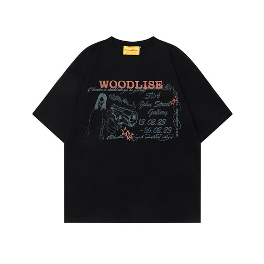 2025 WT520 2025n Street 2025 Vintage Painting Animation Design Men's Loose Premium Sense Neutral Short Sleeve T-Shirt