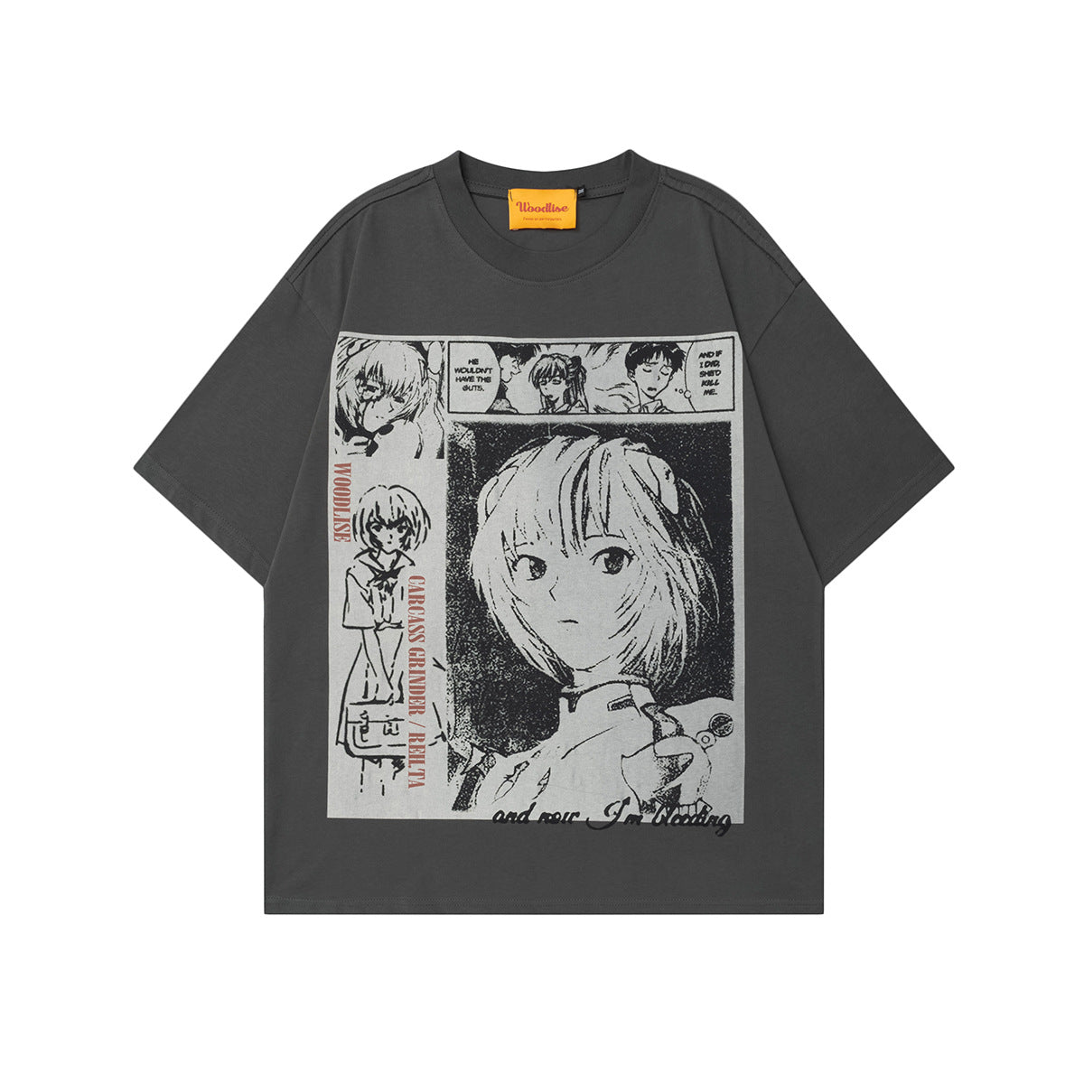 2025 WT517 2025n Street 2025 Vintage Comic Character Design Men's Loose Premium Sense Neutral Short Sleeve T-Shirt