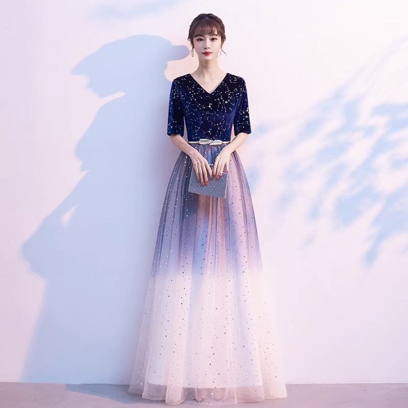 2025 Chorus performance uniform women's long dress new host middle school student choir art examination long adult ceremony evening dress