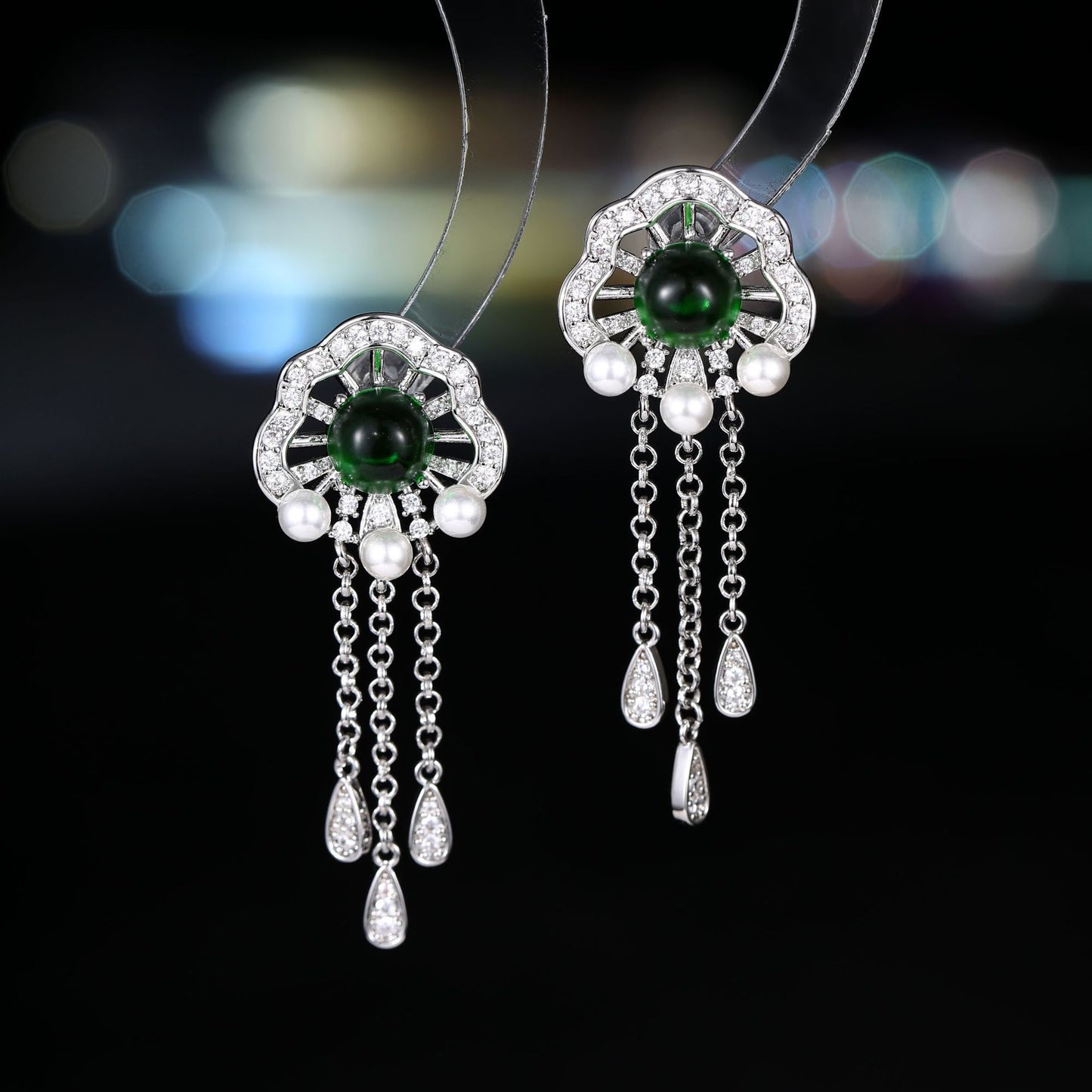 2025 Light luxury new long fringed earrings s925 silver needle zircon high-end earrings women's versatile temperament design earrings