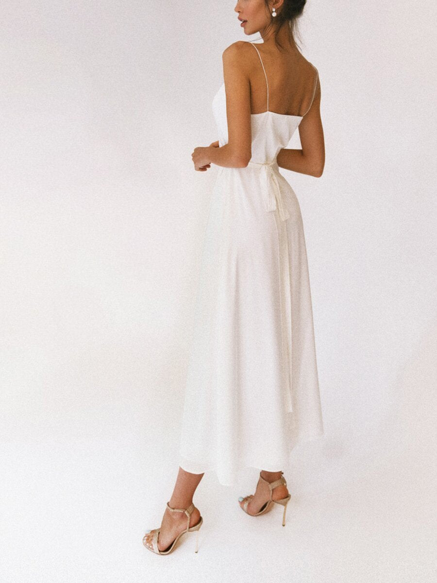 2025 spring and summer  Popular trade women's clothing independent station  sexy suspender sexy split dress dress