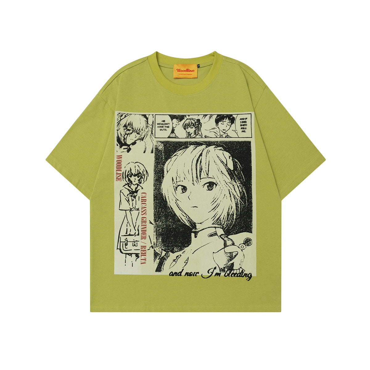 2025 WT517 2025n Street 2025 Vintage Comic Character Design Men's Loose Premium Sense Neutral Short Sleeve T-Shirt