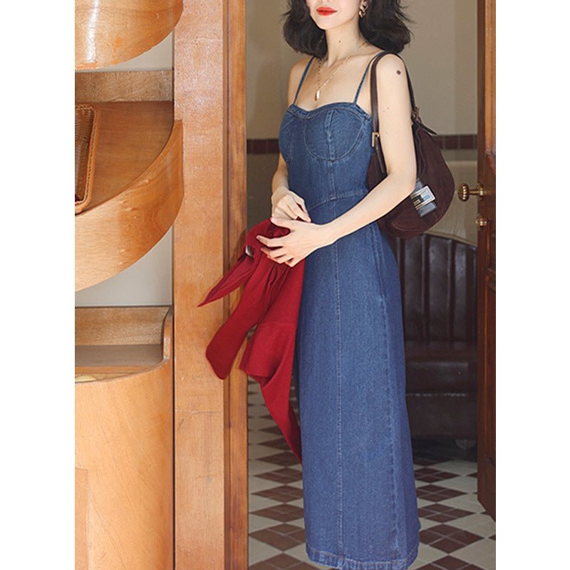 2025 spring clothes, new models with a complete set of denim dresses, children wear high-end two-piece suits, early autumn