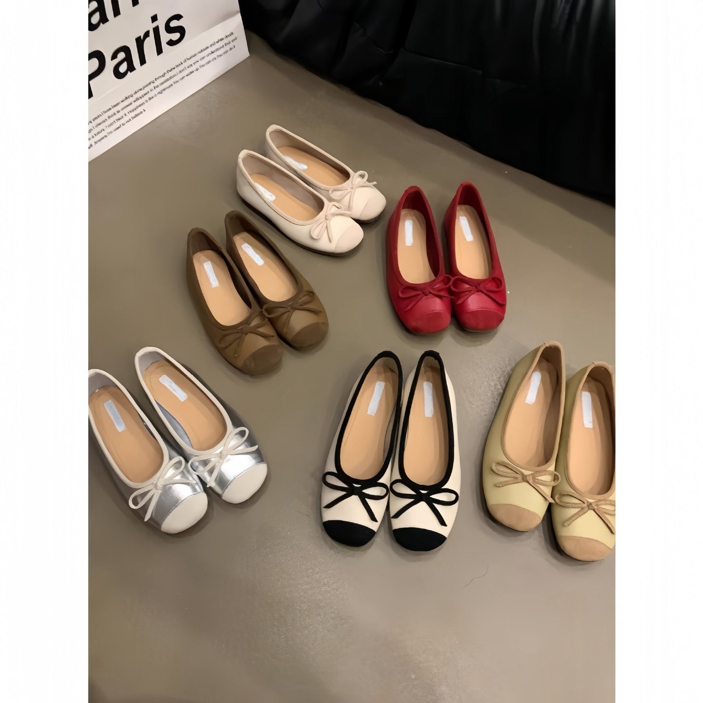 2025 Evening wind gentle butterfly ladyshoes ballet flats  retro soft sole silver single shoes spring and summer small fragrant wind women's shoes
