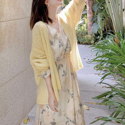 2025 Women's early spring clothing  new set of gentle and fresh age-reducing floral dress two-piece set