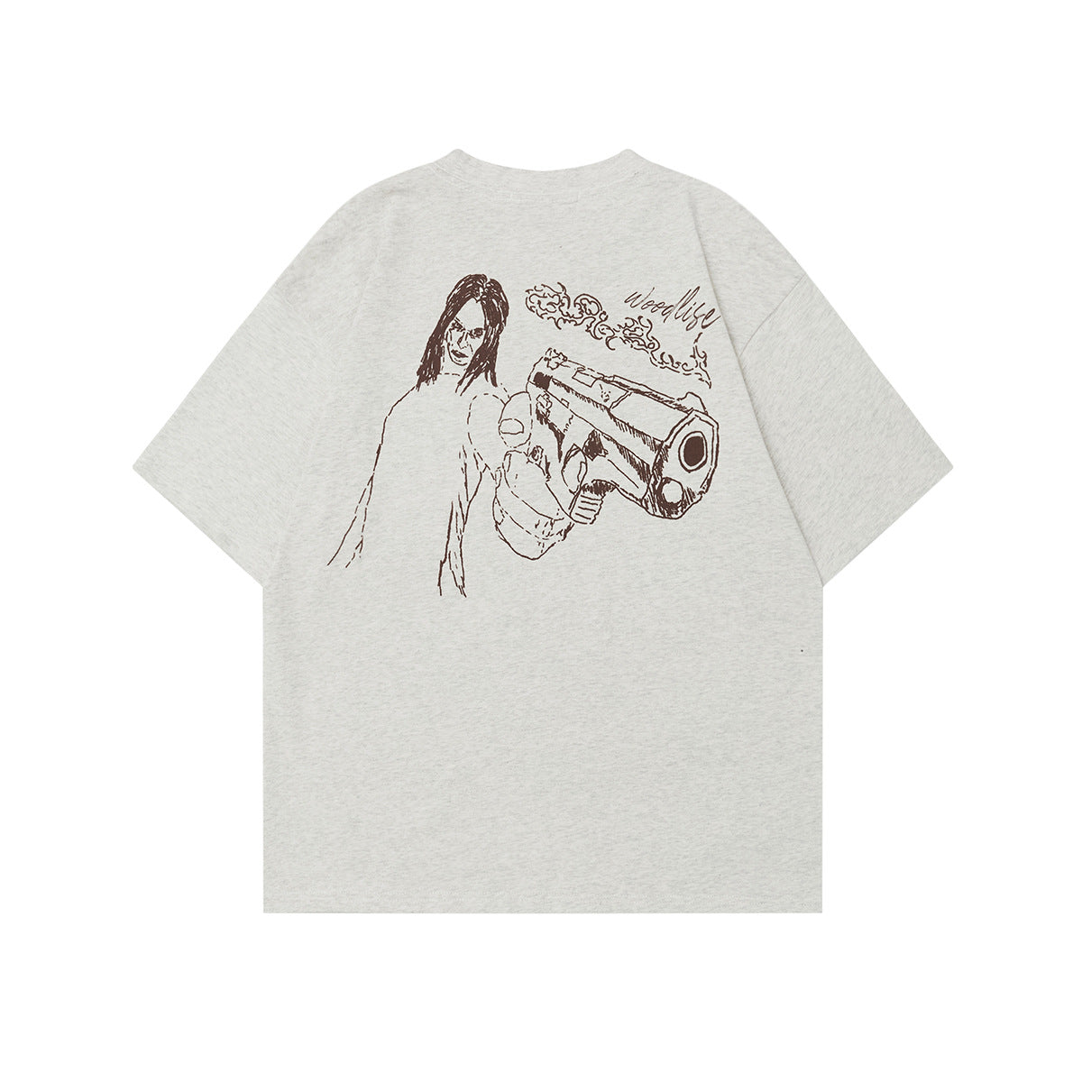 2025 WT520 2025n Street 2025 Vintage Painting Animation Design Men's Loose Premium Sense Neutral Short Sleeve T-Shirt