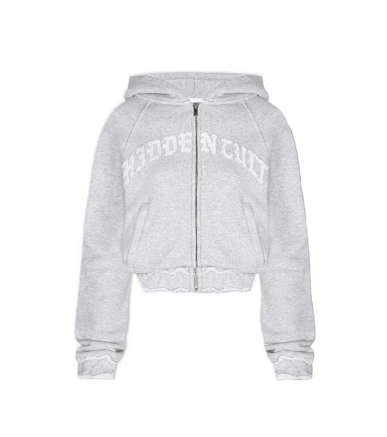 BENPAOLV Cross-border American casual and thin short hooded sweater jacket top, high waist trend fashion trousers set