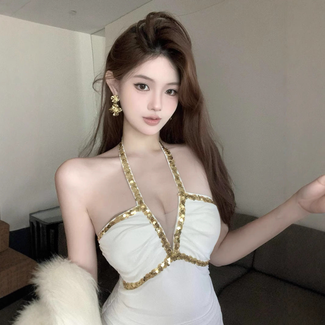 Banquet Dress Women's 2025 Summer Dress New Design Sense  Spice Girl Sexy Slim Hip Wrap Birthday Dress