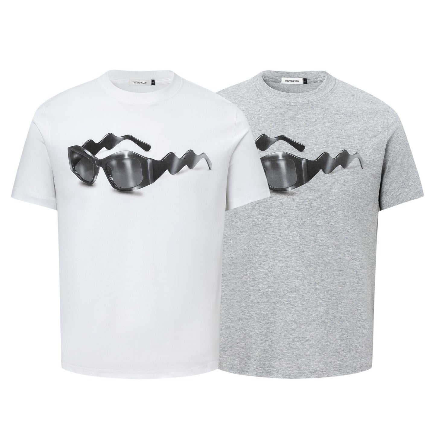 2025 27318 2025n Street 2025 Summer Neutral Creative Glasses Design Men's Loose Premium Short Sleeve T-Shirt