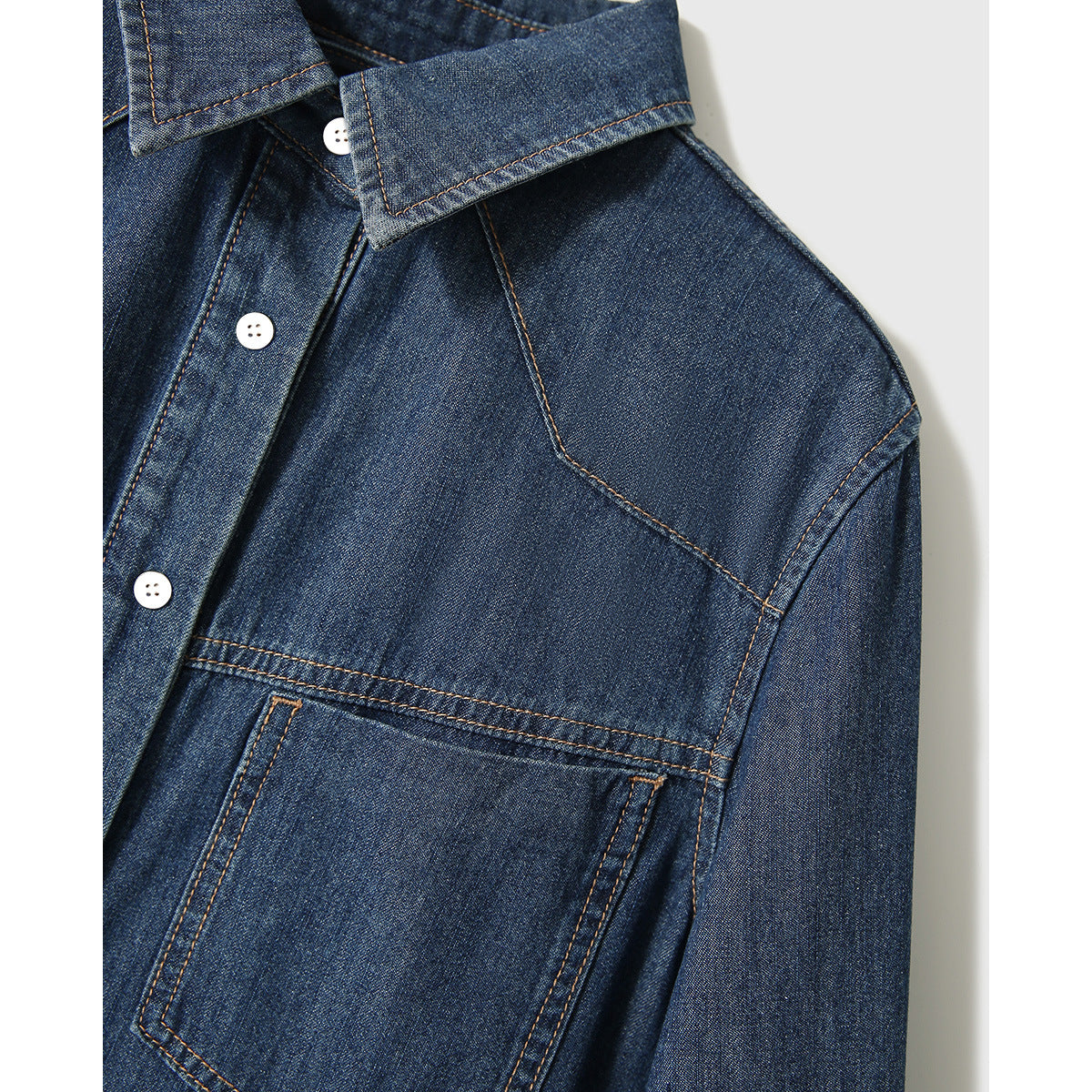 2025 Eco-friendly washing water, retro denim shirt, textured shirt  spring new women's clothing long-sleeved women's tops summer