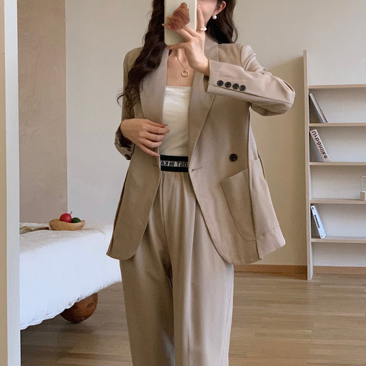 Suit suit women's 2025 spring and autumn new casual temperament professional small suit jacket elastic waist trousers two-piece set