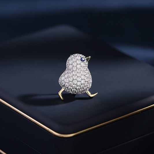 2025 Anti-light waist pin jacket unisex suit accessories niche design zircon inlaid chick collar pin