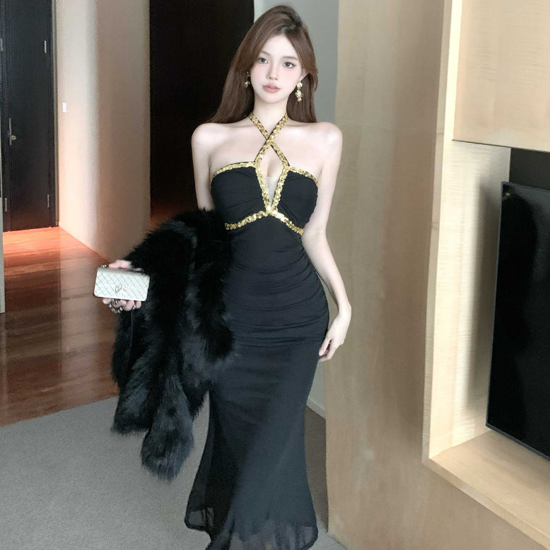 Banquet Dress Women's 2025 Summer Dress New Design Sense  Spice Girl Sexy Slim Hip Wrap Birthday Dress