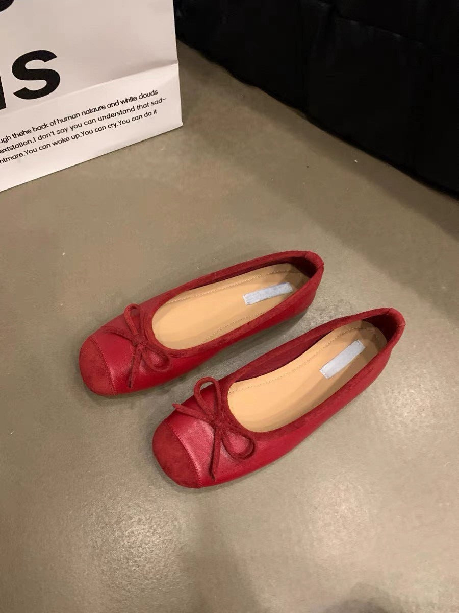 2025 Evening wind gentle butterfly ladyshoes ballet flats  retro soft sole silver single shoes spring and summer small fragrant wind women's shoes